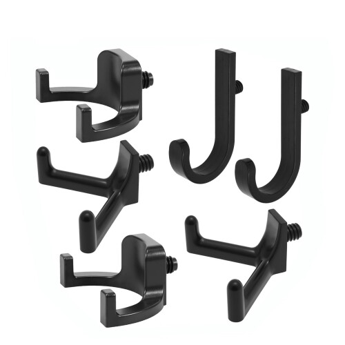 Tool Hooks Set for Shed 6 Pcs ABS Garage Wall Hooks J U V Shape SpaceSaving Vertical Storage 1