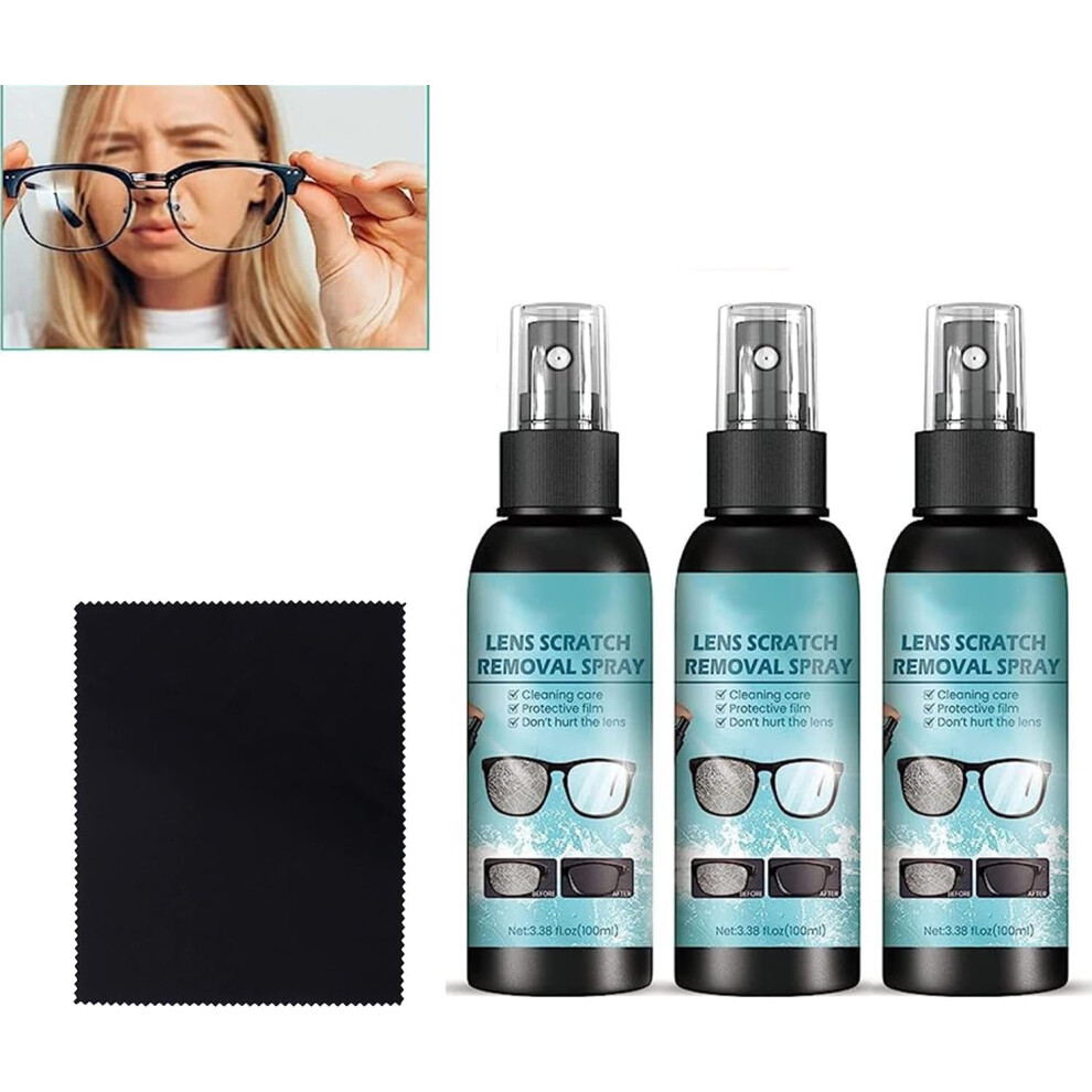 Lens Scratch Remover Spray for Glasses and Sunglasses, Fast , Streak, 3 Pack