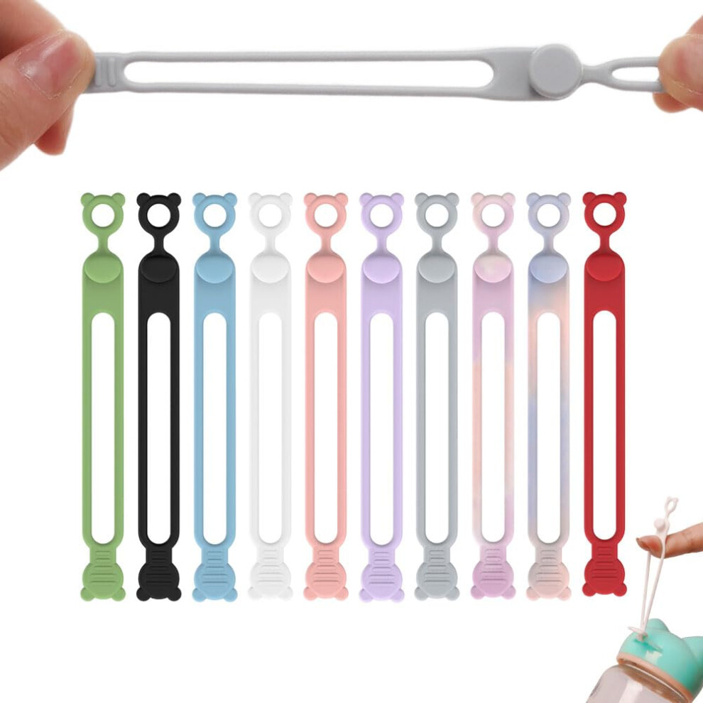 20Pcs Reusable Silicone Cable Organizer Ties For Cord Management, Colorful Travel And Home Use 9053599248477