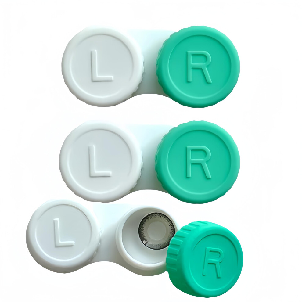 Contact Lens Case 3 Pack Leak Proof Seal with Clear L/R Mark Durable PP Travel Lens Holder