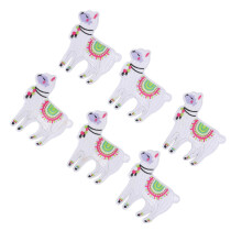 6 Pz Patch Ricamato in Cotone con Applicazione Termoadesiva di Alpacaloghi Disegno Cartone per Capi di Abbigliamento