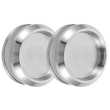 2pcs Stainless Steel Shower Door Handles with Circular Glass Pull Knobs for Bathroom Sliding Doors