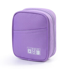 Electronics Organizer Bag Purple Compact Travel Cable Storage Case for Chargers and Accessories