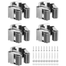 QWORK 5 Piece Mop Broom Holder, Mop Holder Wall Mounted, Broom Grab Holder, for Bathroom Kitchen Office Closet Garden Garage
