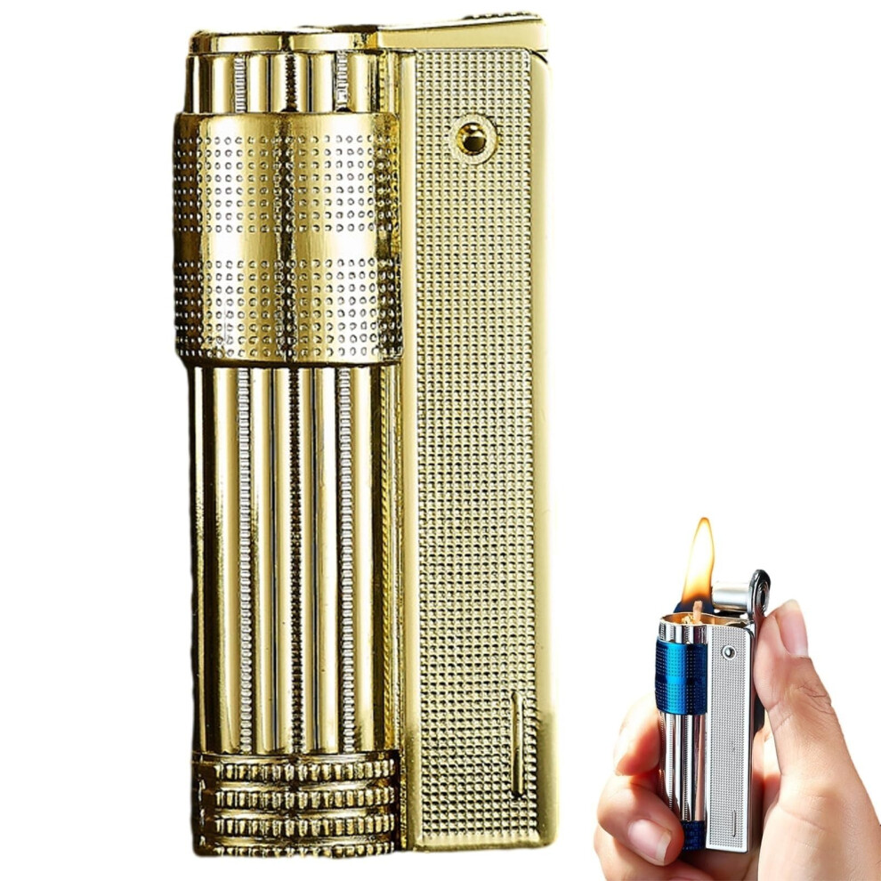 Retro Kerosene Lighter Vintage Refillable Windproof Soft Flame Metal Candle and Fireplace Use