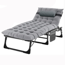 Camping Cot with Mattress, Adjustable Folding Bed for Outdoor and Indoor Use, Grey