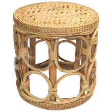 Rattan Footstool Bamboo Shoe Bench 30cm Handmade Style MultiPurpose 80kg Load for Living Room
