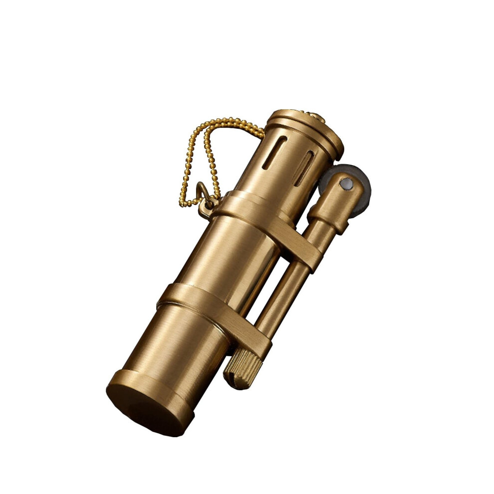 Bronze Vintage Brass Kerosene Lighter Refillable Windproof Dual Ignition Durable Antique