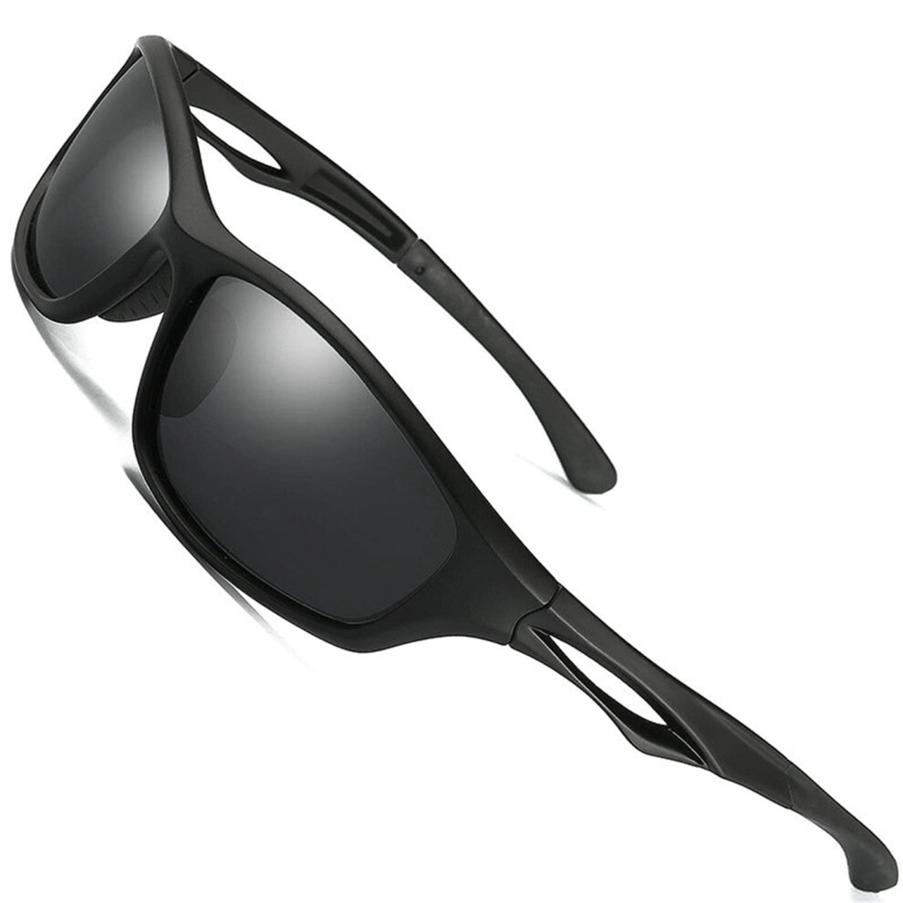 Black Bifocal Reading Sunglasses With Polarized Lenses 150X Magnification Glasses For Outdoor Sports