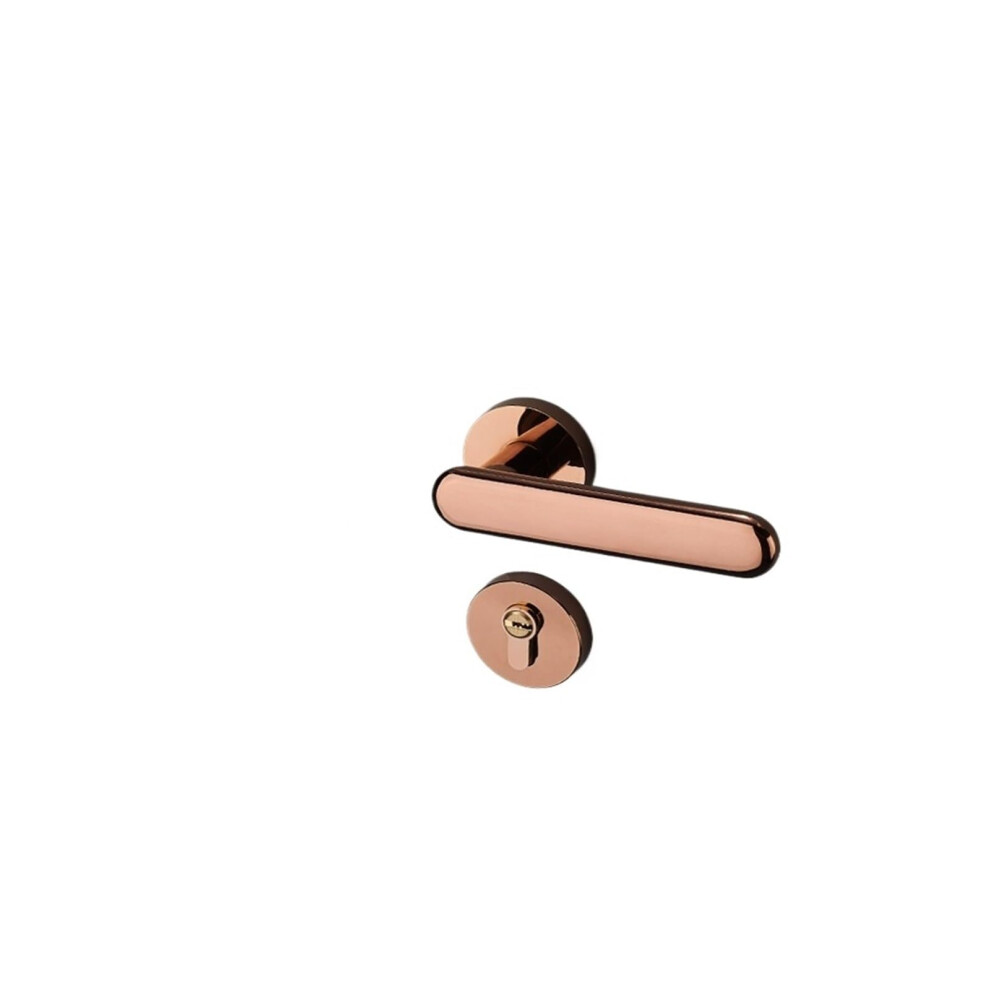 Black Zinc Alloy Magnetic Silent Interior Bedroom Door Handle With Lock Lever D31 S974 9169991878614