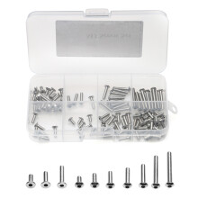 101 piezas de tornillos M3 de acero inoxidable XV-02 plateado