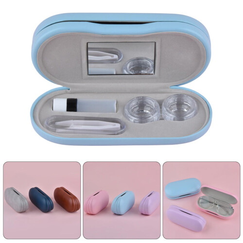 Double Sided Contact Lens Case with Divider, Compact Travel Storage Box with Compartments Ref: 2775 1