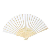5 Pack Bamboo Folding Hand Fans with Plain Paper for DIY Art, Home Decor and Performance Use