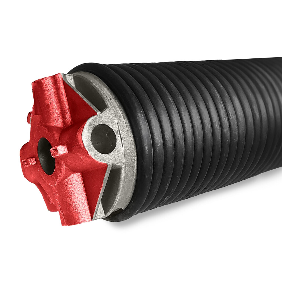 0.295 X 33/4' X 37' Commercial Garage Door Torsion Spring Replacement, Heavy Duty Left Side Red Cone 20000 Cycles Precision EâCoated 9045646510118
