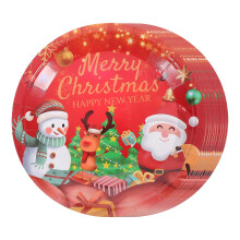 Christmas Paper Plates 7 Inch Festive Holiday Design Disposable Tableware for Winter Party