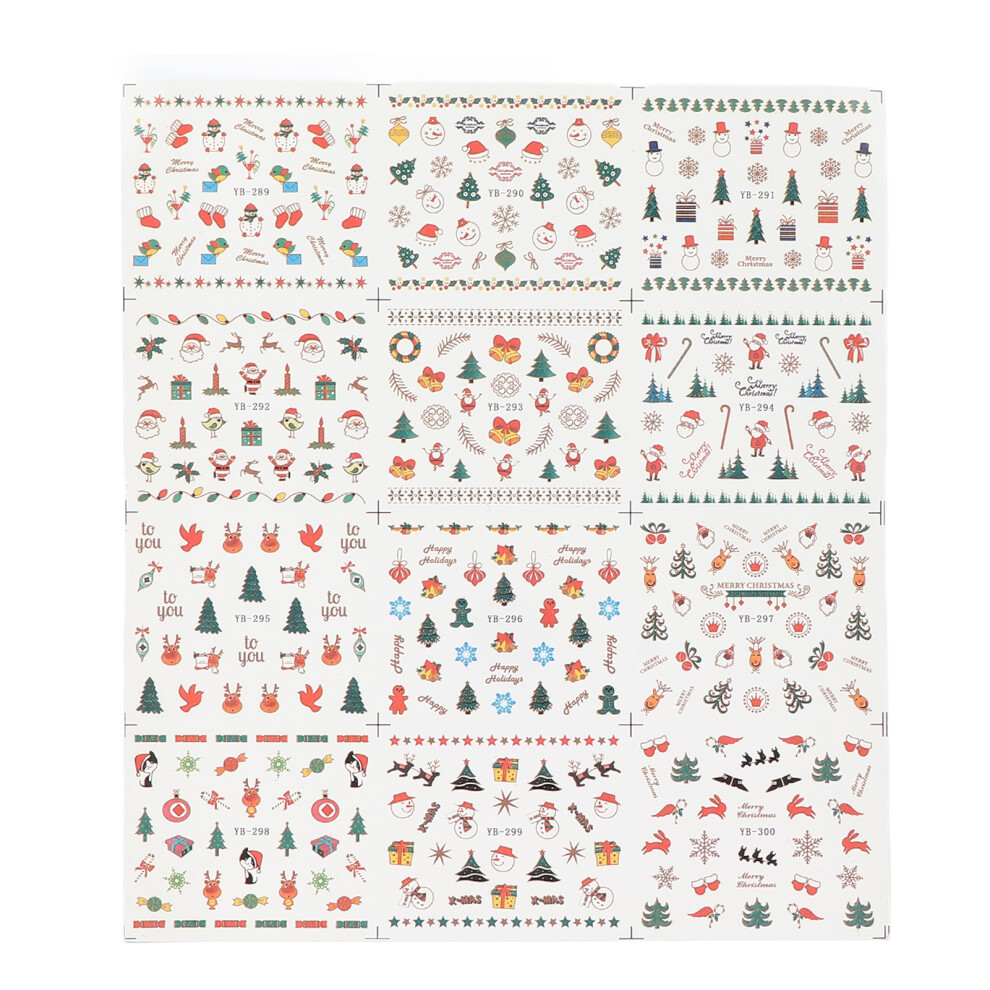 Environmental Friendly Nail Art Stickers Christmas Gift DIY Manicure Self Adhesive Water Transfer Nail Decals For All Occasions