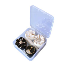 2Pcs Black and White Contact Lens Case with Mirror, Cute Travel Lens Care Kit for Women