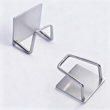 Stainless Steel Sponge Holder Sink Caddy with Hooks, Adhesive No Drill Organizer for Kitchen
