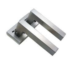 European Style 304 Stainless Steel Door Lock Set with Modern Square Lever Handles for Bathroom