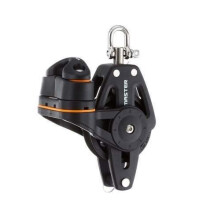 72mm Sailboat Block with Becket and Cleat, Single Swivel Shackle Plain Bearing Sailing Pulley