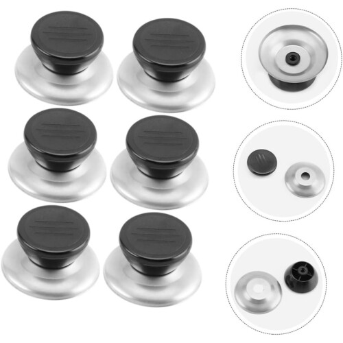 6pcs Pot Lid Replacement Knobs Universal Cookware Lid Handles HeatResistant Bakelite Grip 1