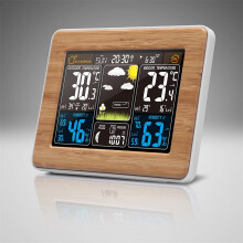 Weather Station Digital Alarm Clock with Indoor Outdoor Thermometer Hygrometer Moon Phase Display