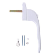 White Universal Locking Window Handle for Double Glazing, Aluminum Alloy, Child Safety Lock