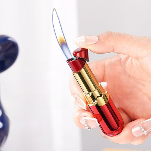Purple Refillable Butane Pocket Torch Lighter, Compact Easy Ignition, Outdoor Camping Use 2