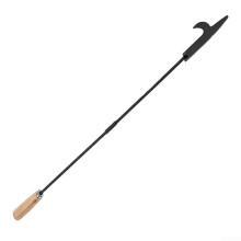 Fireplace Poker 83cm Heavy Duty Cast Iron with Wooden Handle for Fire Pit and Wood Stove