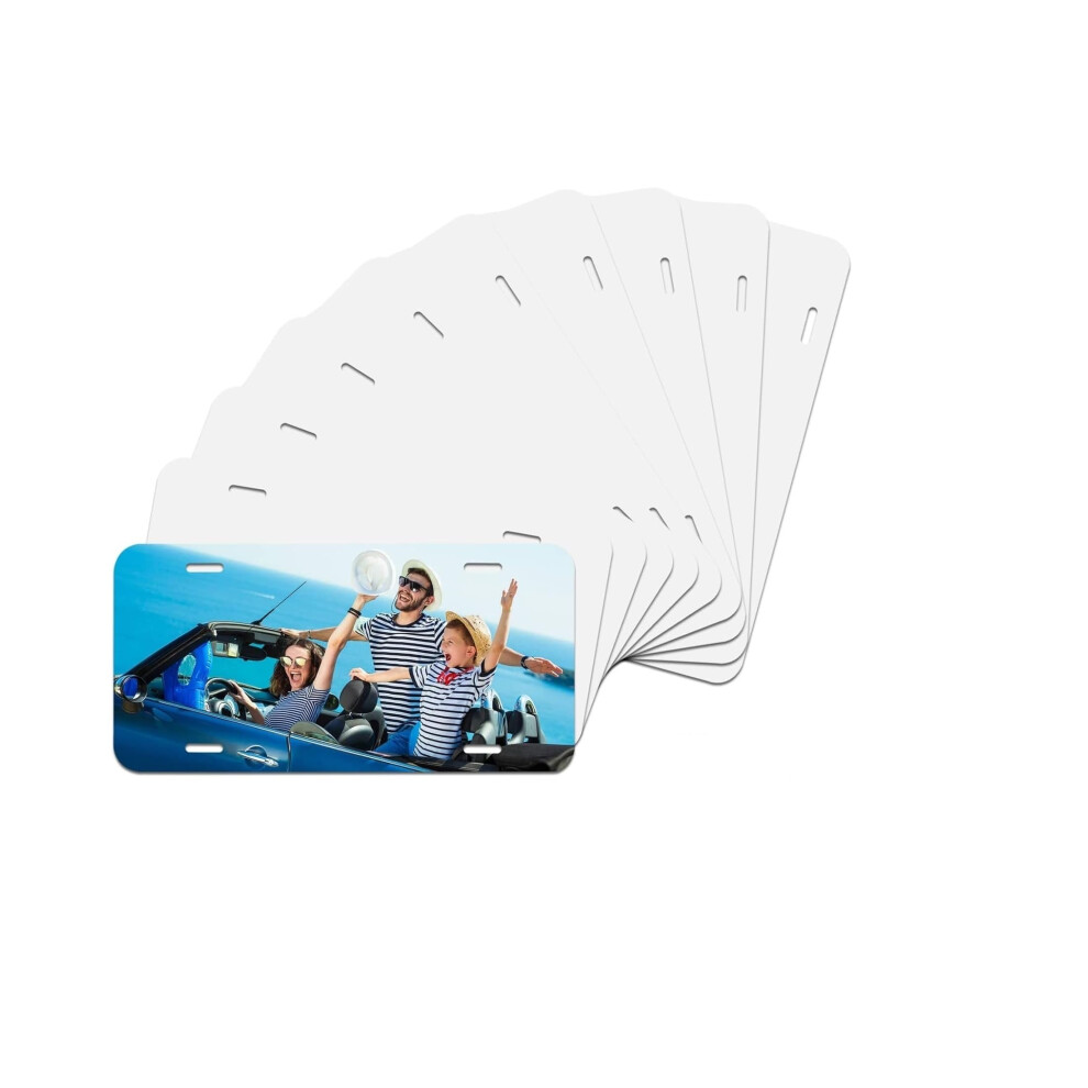 10 Pack Aluminum Sublimation License Plate Blanks 0.65Mm Thick For Diy Heat Transfer White 9169991881379