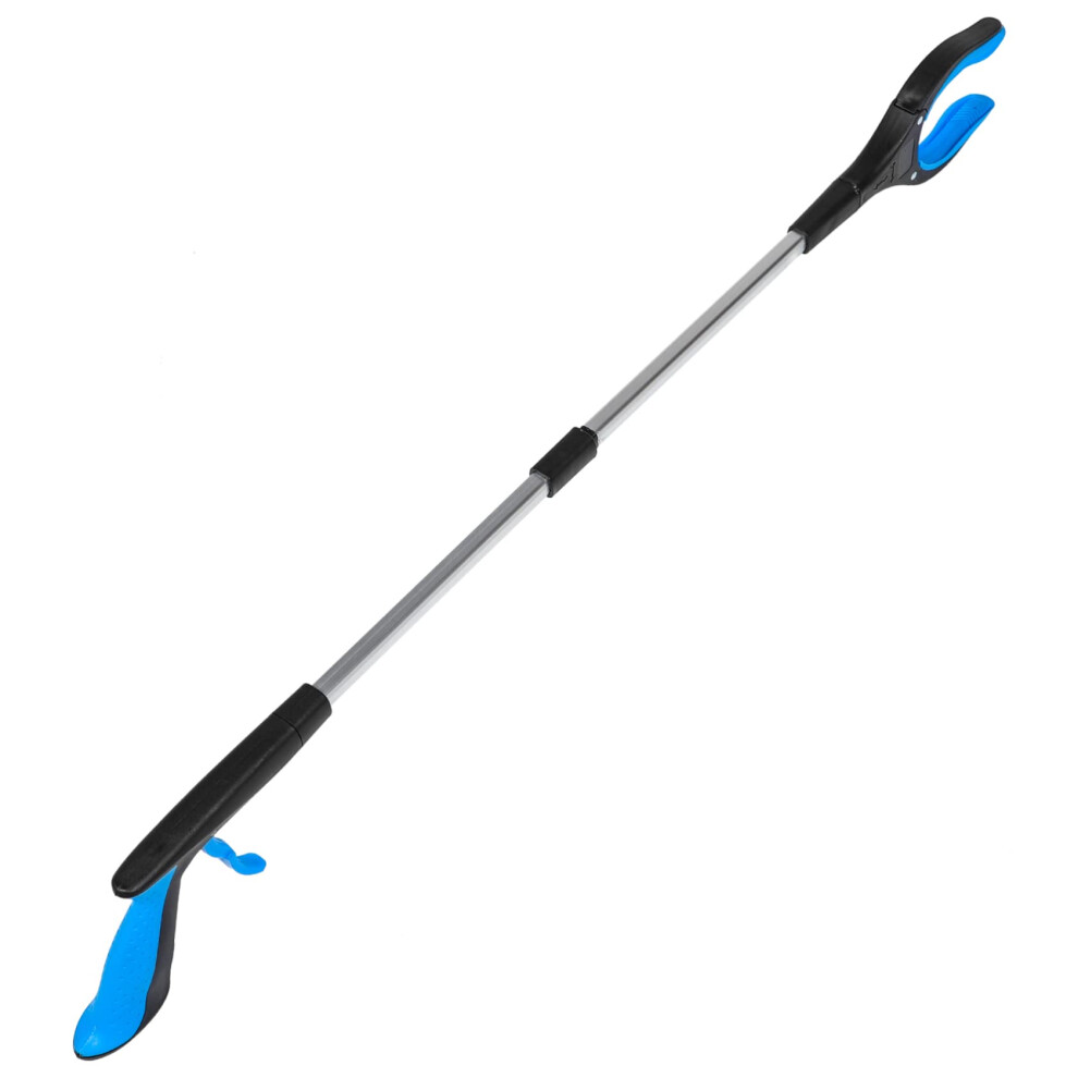 Blue Grabber Tool With Ergonomic Handle, Foldable Long Reach Trash Picker For Household And Outdoor