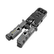 4-in-1 Ratcheting Crimping Tool with LED Tester, 206mm, Grey