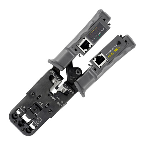 4-in-1 Ratcheting Crimping Tool with LED Tester, 206mm, Grey 1