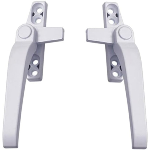 White Left Window Handle with Lock, Durable Plastic Steel for Enhanced Home Security and Child Safety 1