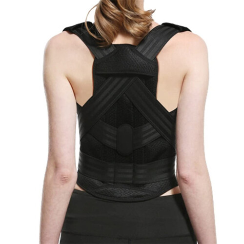 Adjustable Posture Corrector for Women with Ergonomic Crosspull Straps and Lumbar Support Brace S Code D Color