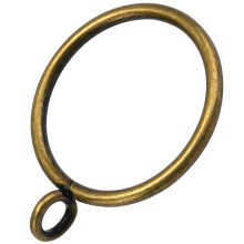 44 Pack Antique Bronze Curtain Rings with Eyelets, Metal Drapery Rings for Heavy Curtains 1.5in ID