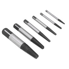 6PCS Screw Extractor Kit, Tool Steel, Portable, X-Range Sizes