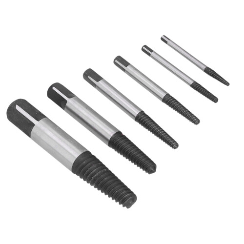 6PCS Screw Extractor Kit, Tool Steel, Portable, X-Range Sizes