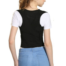Posture Corrector Adjustable Back Support Brace for Men and Women with Breathable Mesh Fabric Black M