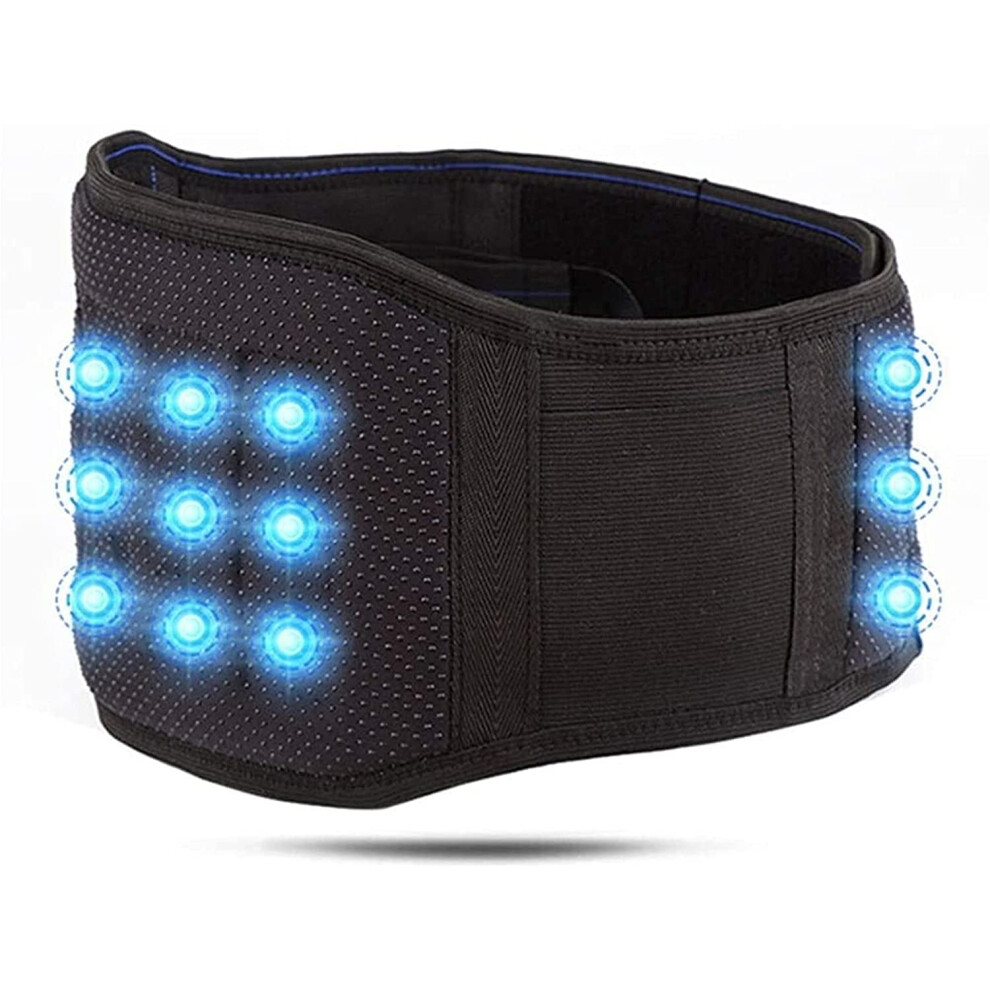 Lumbar Support Belt with Heat and Magnetic Therapy for Pain Relief, Small Black Lower Back Brace