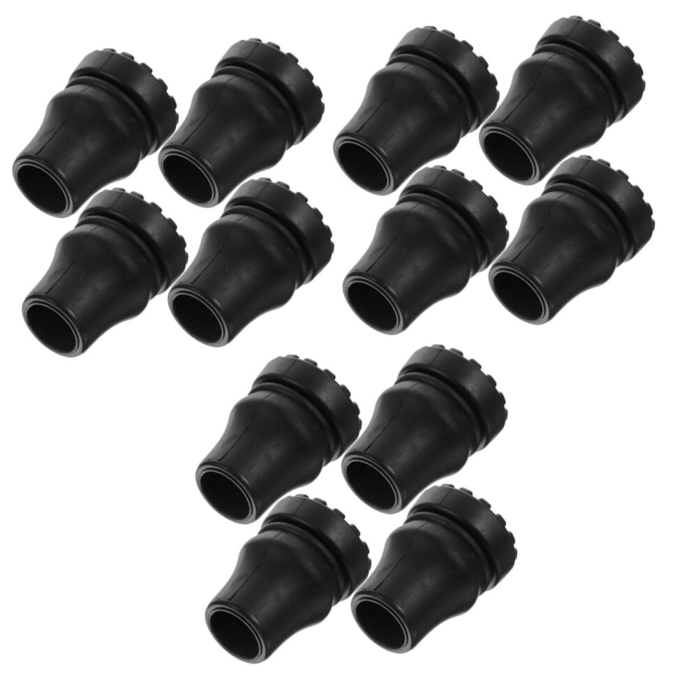 12pcs Cane Tips NonSlip WearResistant PVC Walking Stick Rubber Pads for Hiking and Trekking