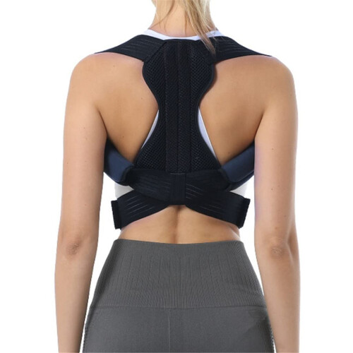 Adjustable Upper Back Posture Corrector Brace for Men and Women, Comfortable Support, Size L D