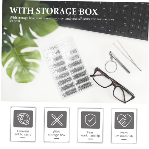 Eyeglass  Kit with Screwdriver, Nose Pads and Multiple Screws in Compact Storage Case 2