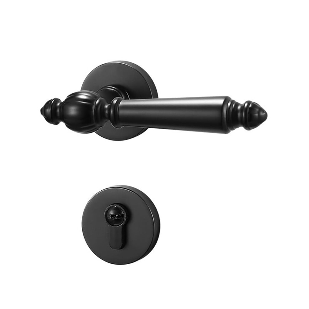 Black Silent Magnetic Bedroom Door Lock With Handle For Wooden Doors Noise Reduction Rustproof 9169991883410