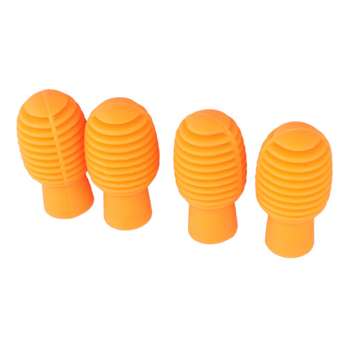 4Pcs Silicone Silent Drumstick Tips, Orange, Mute Dampeners 2