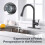 Matte Black Pull Down Kitchen Faucet with Sprayer and BuiltIn Water Filter, 3 Spray Modes 4