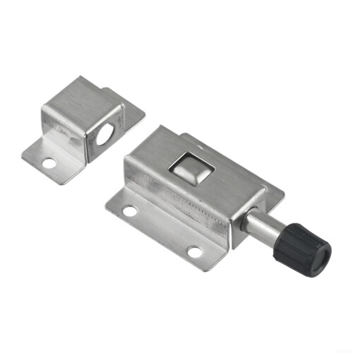 Stainless Steel Door Latch Automatic Spring Bolt Lock for Sliding Doors Enhanced Security with Screws