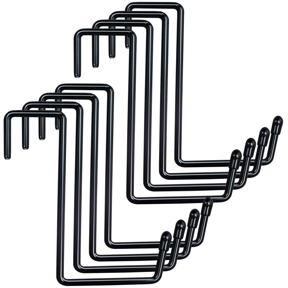 8 Pack Heavy Duty Garage And Rafter Hanger Hooks, Vinyl Coated Large S Hooks For Ladders, Bikes And Tools (Black) 9169991830612