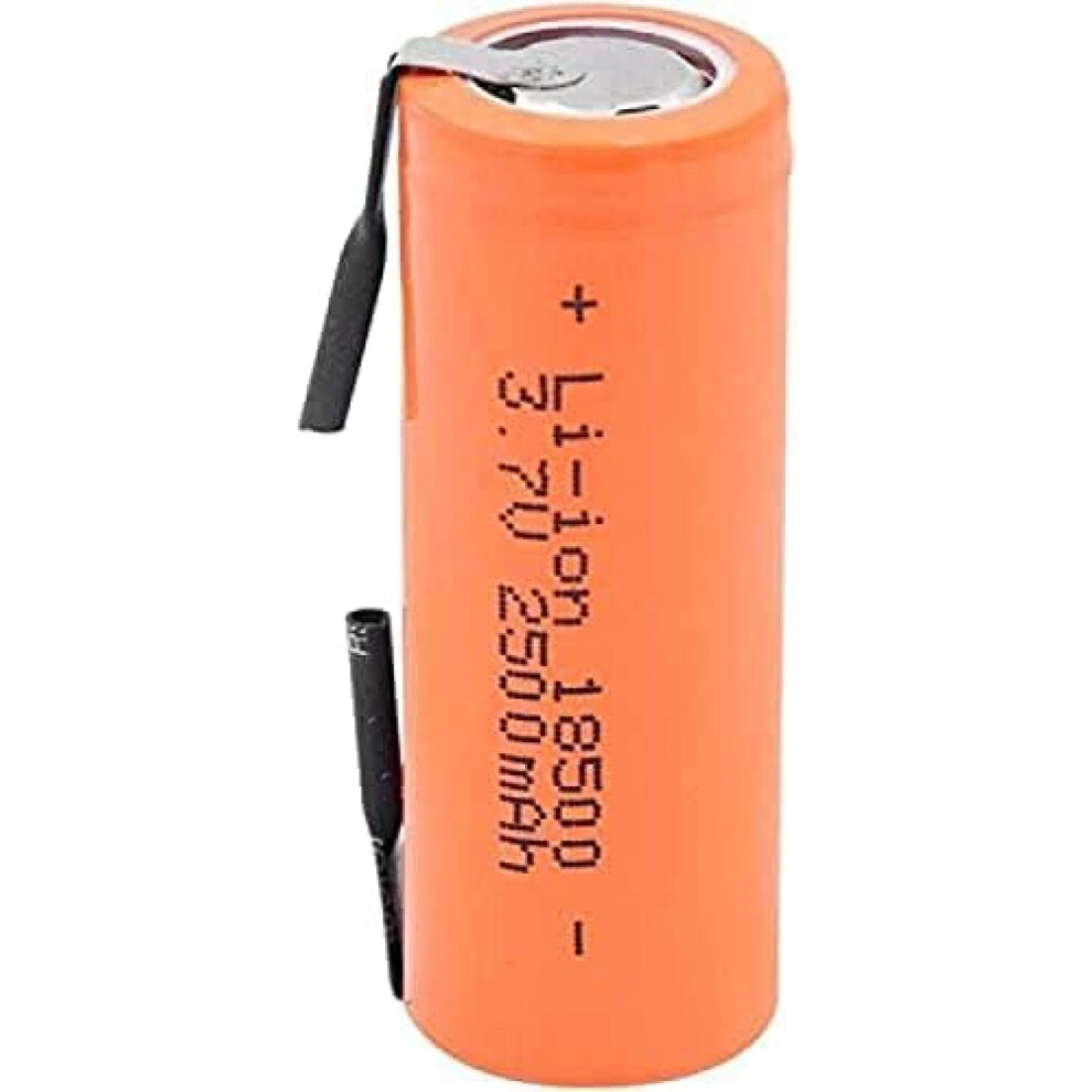 18500 3.7V 2500Mah Rechargeable Liion Battery With Solder Tabs For Led Flashlight And Electronics 9174973773955