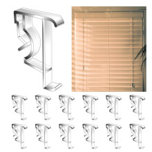 Blind Valance Clips 12 Pack Clear Durable Plastic NoDrill for 2 Inch Horizontal Window Blinds